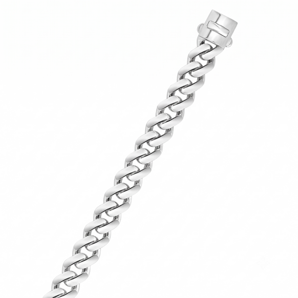 14K White Gold Lite Miami Cuban Chain Bracelet