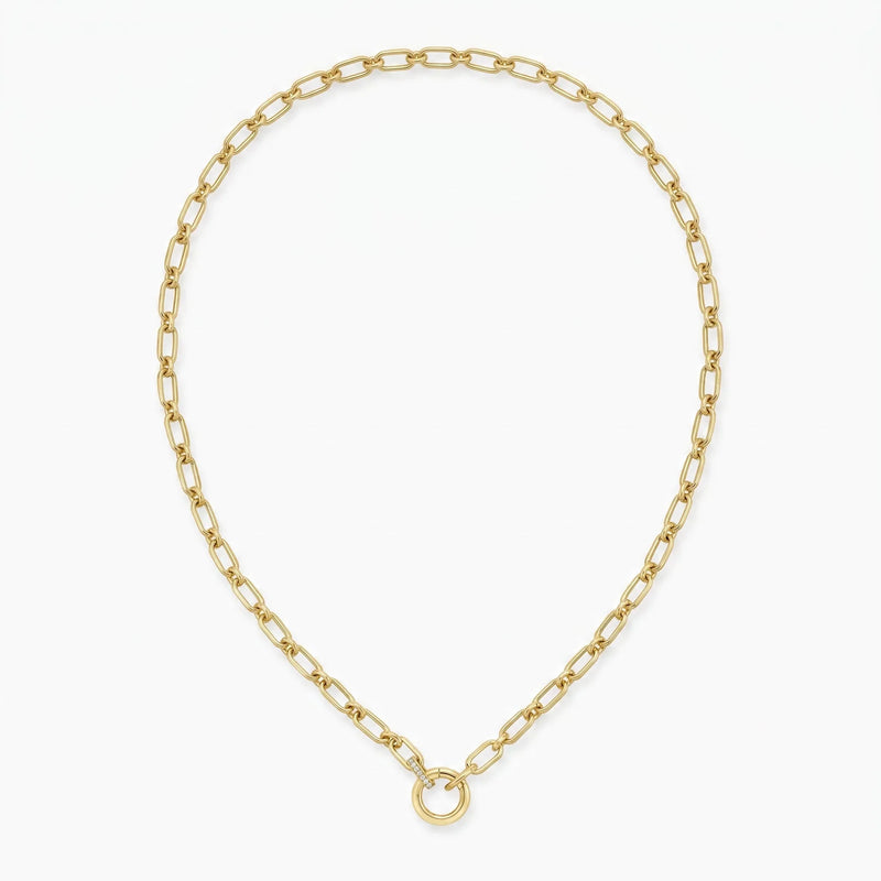 L'Anneau de Provence, 14K Gold Diamond Charm Necklace