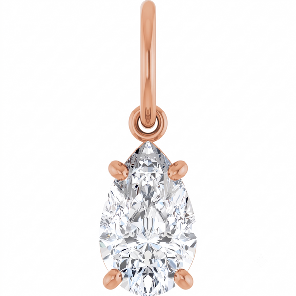 Lab-Grown Diamond Pear Charm Pendant