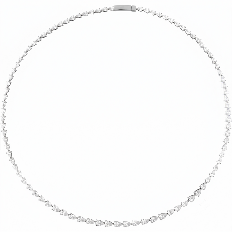 10 CTW Lab-Grown Diamond Tennis Necklace