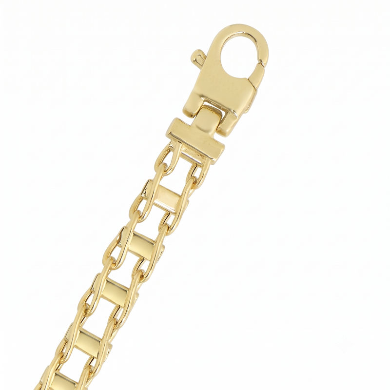 14K Yellow Gold Railroad Link Bracelet