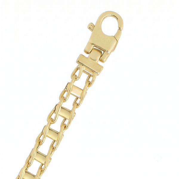 14K Yellow Gold Railroad Link Chain Necklace