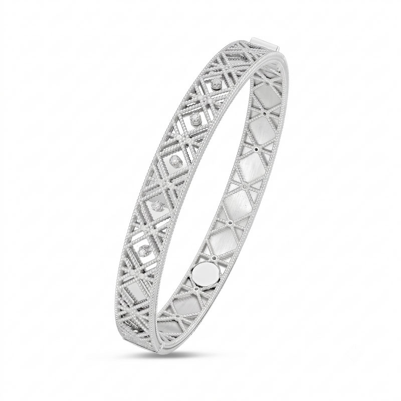 Les Petits Croix, White Gold Diamond Bracelet