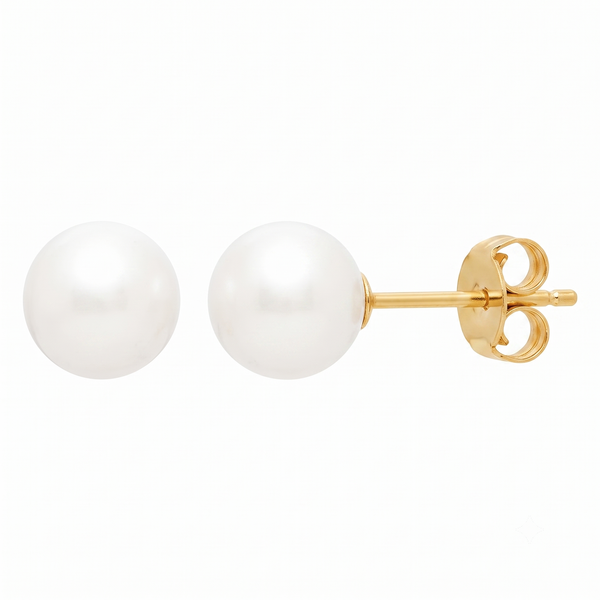 La Lumière de Versailles, White Pearl Stud Earrings