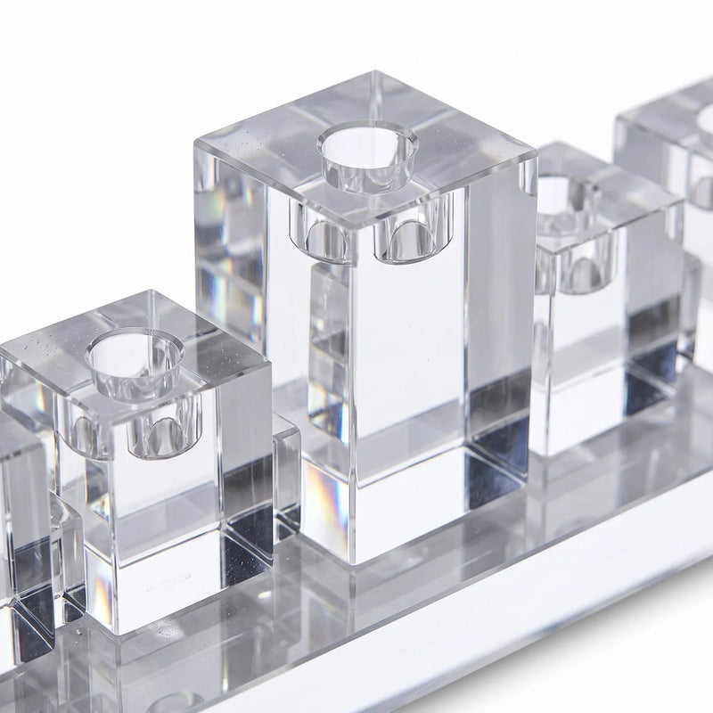 Le Menorah de Versailles, Clear Crystal Glass Menorah Holder