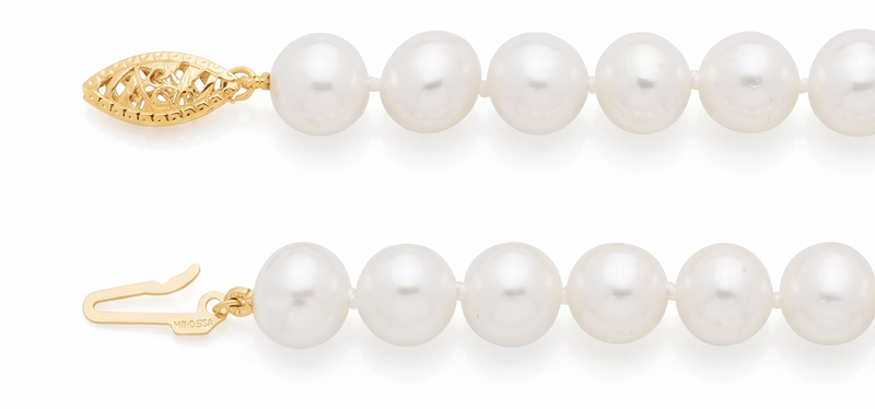 White Freshwater Cultured Pearl AA-Grade 7 x 7.5mm Necklace