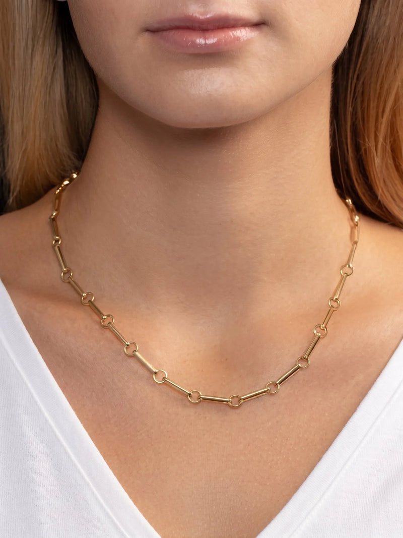 Géométrie du Pont Neuf, Gold Rectilinear Chain Necklace