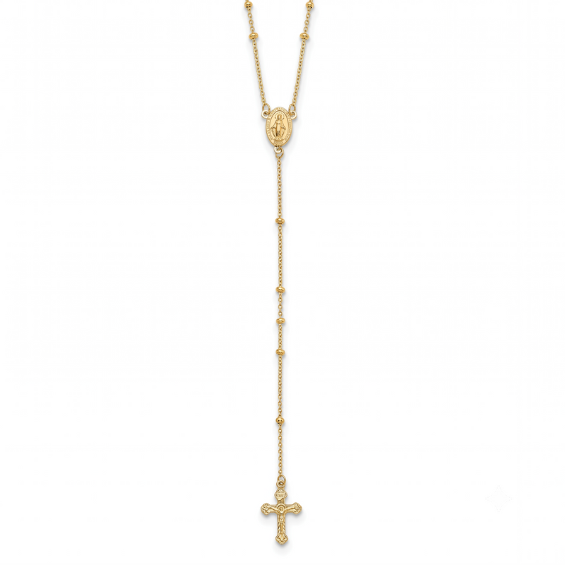 Yellow Gold Rosary Necklace
