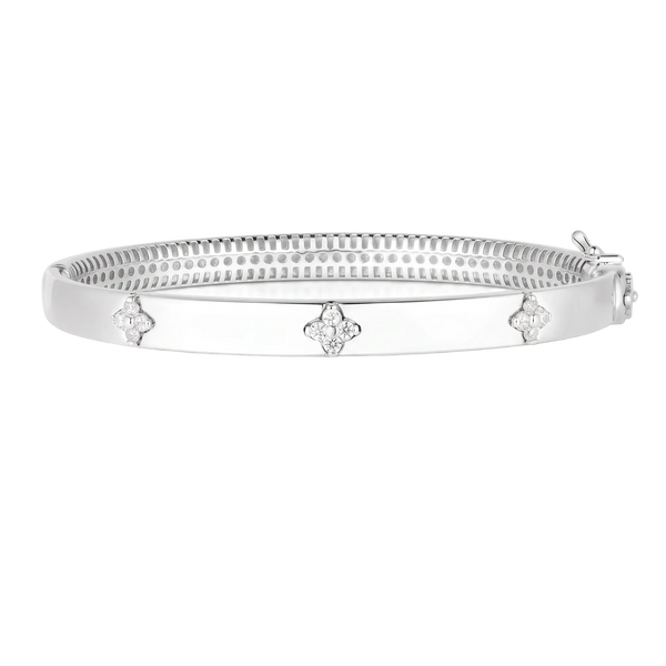 Étincelle de Versailles, White Gold Diamond Clover Bangle