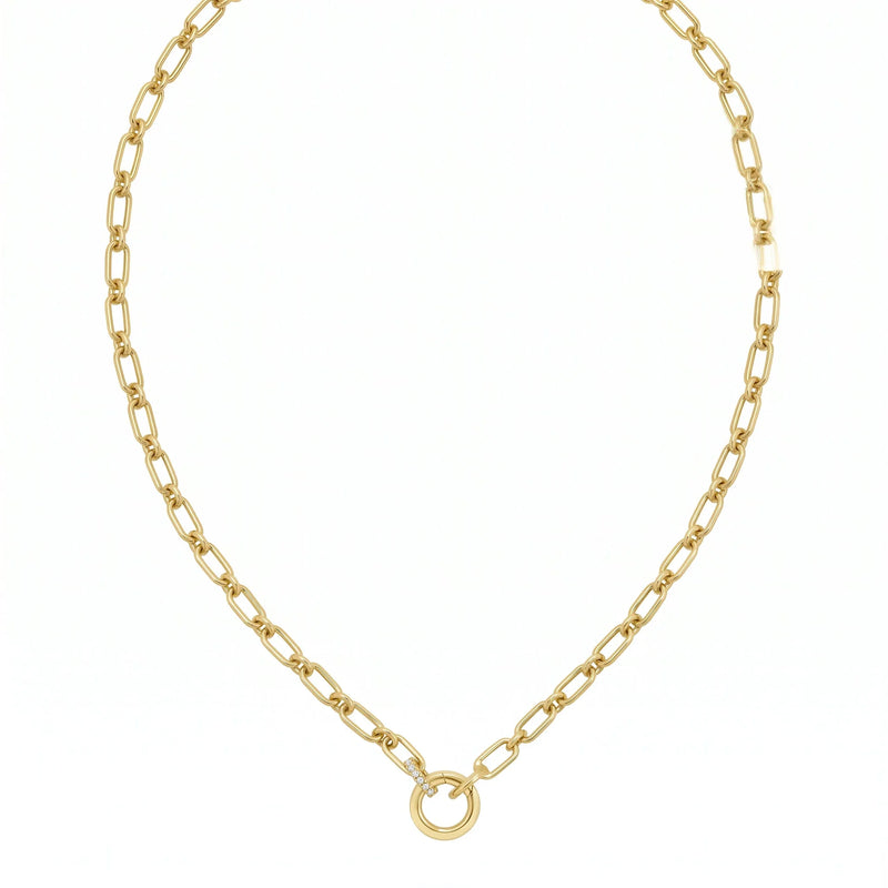 L'Anneau de Provence, 14K Gold Diamond Charm Necklace