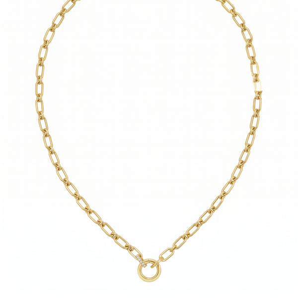 L'Anneau de Provence, 14K Gold Diamond Charm Necklace