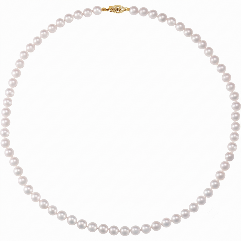 Cultured White Akoya Pearl 18" Necklace