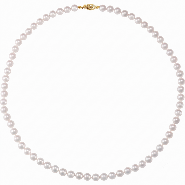 Cultured White Akoya Pearl 18" Necklace