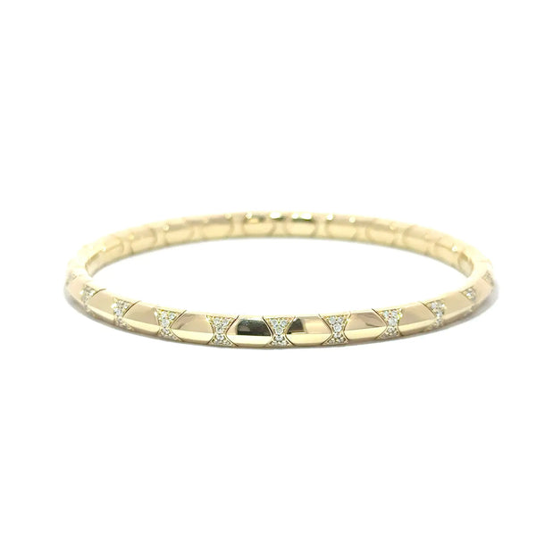 Chambord, 14K Yellow Gold Geometric Diamond Bangle