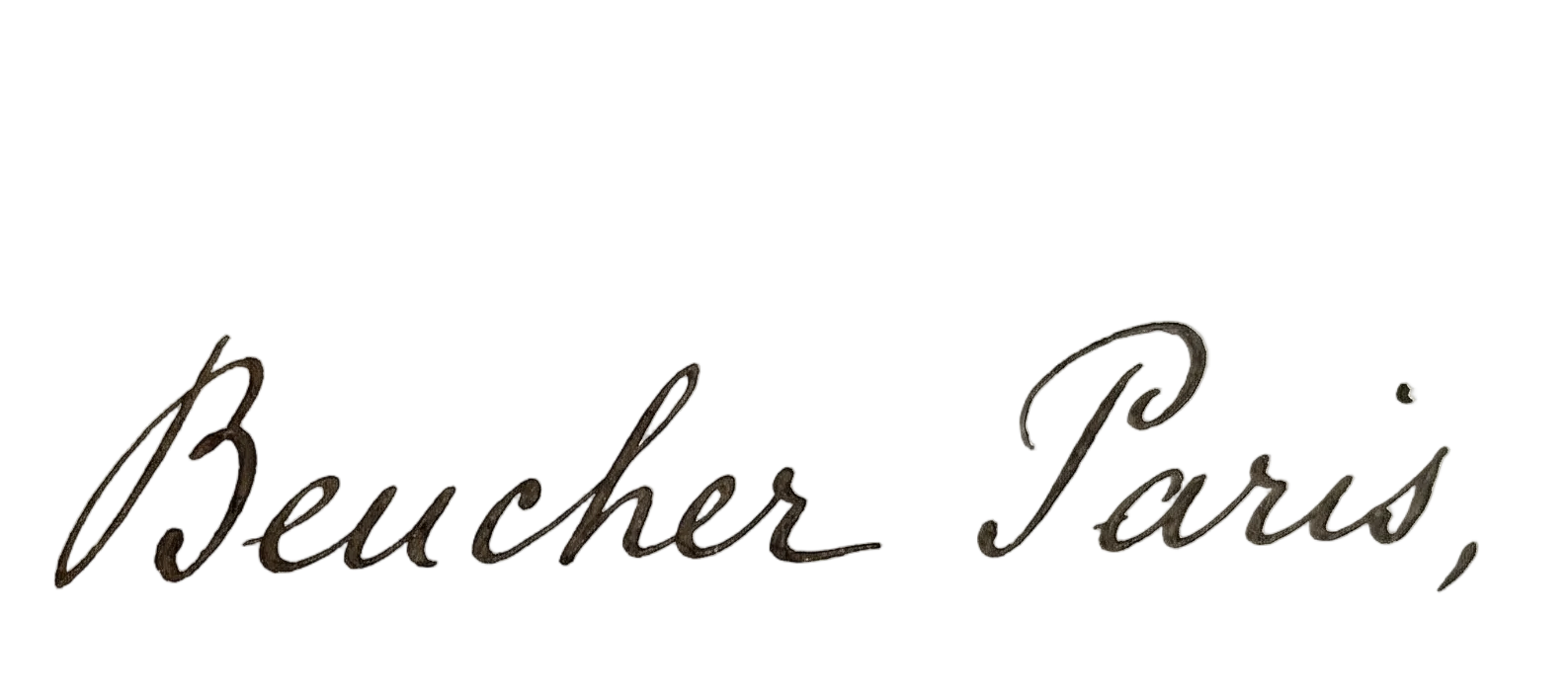 Beucher Paris logo in cursive on a white background