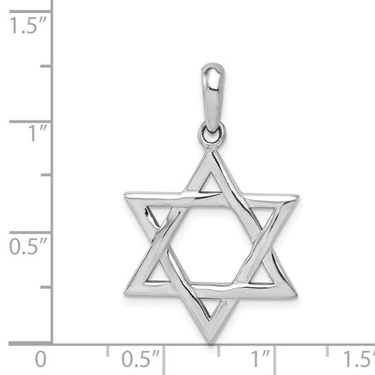 L'Etoile, Medium White Gold Star of David Pendant