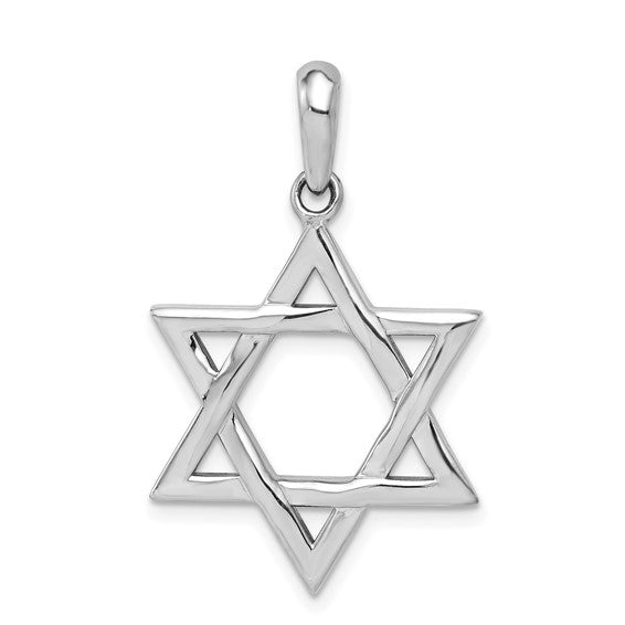 L'Etoile, Medium White Gold Star of David Pendant