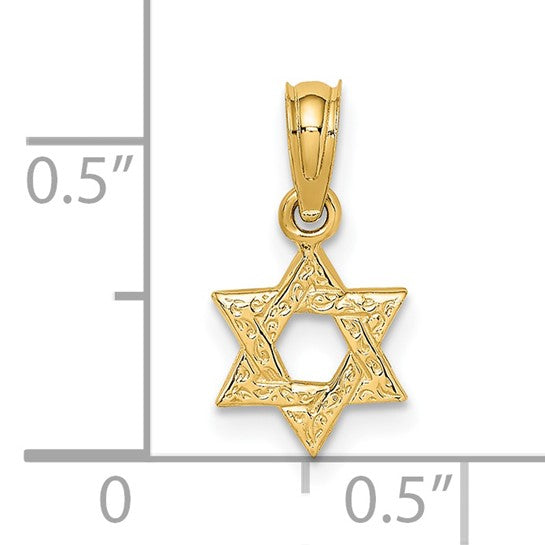 Textured Swirl Mini Star of David Charm