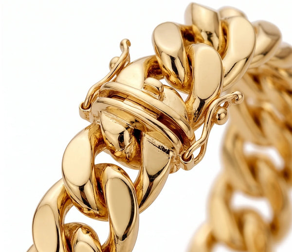 Lumière de Biarritz, 14K Gold Cuban Chain Bracelet