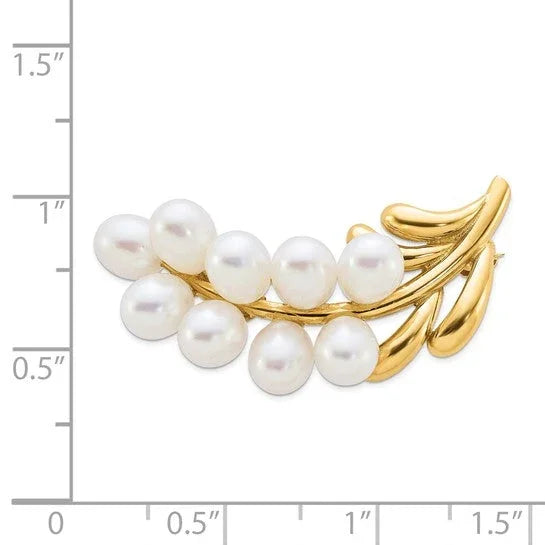 Les Raisins de la Tuileries, White Pearl & Gold Brooch