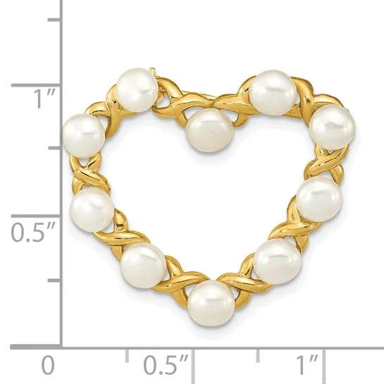 Le Cœur Nacré de Versailles, White Pearl & Gold Heart Brooch