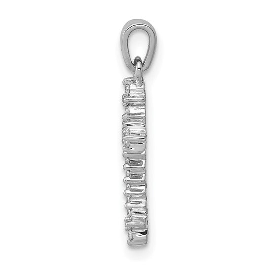 Fleur-de-Lis, White Gold Diamond Cross Pendant