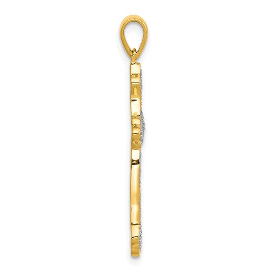 Les Diamants, Yellow Gold Diamond Cross Pendant