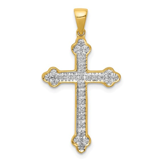 Les Diamants, Yellow Gold Diamond Cross Pendant