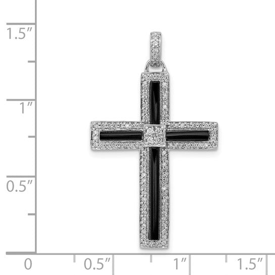 L'Homme Croyant, Diamond & Onyx Cross Pendant