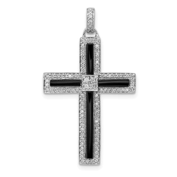 L'Homme Croyant, Diamond & Onyx Cross Pendant
