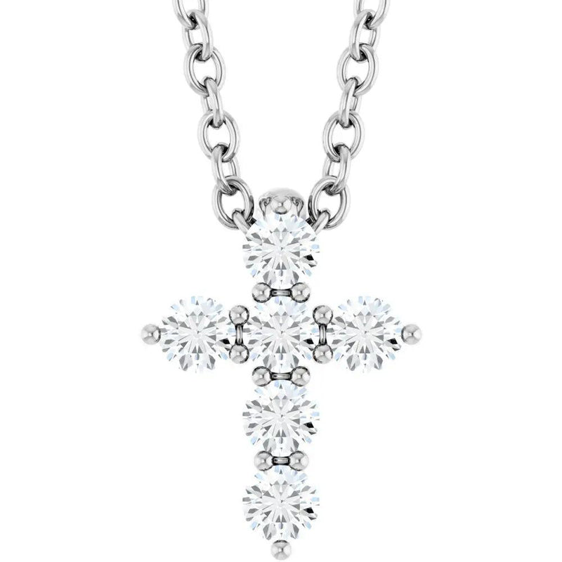 Rayon Divin du Mont-Saint-Michel, Diamond Cross Necklace