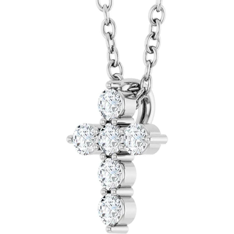 Rayon Divin du Mont-Saint-Michel, Diamond Cross Necklace