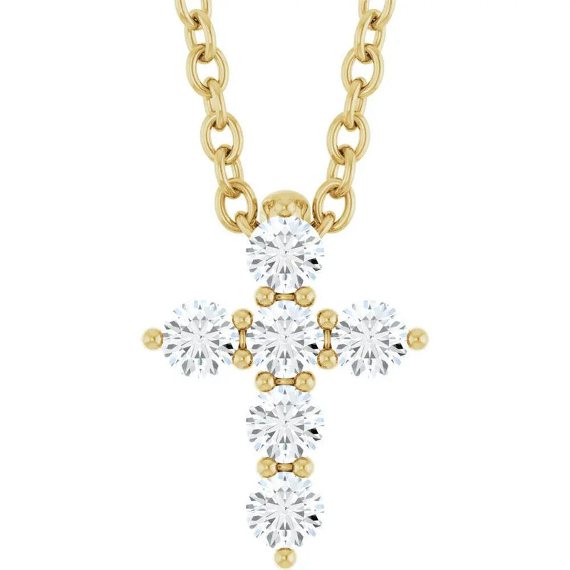 Rayon Divin du Mont-Saint-Michel, Diamond Cross Necklace