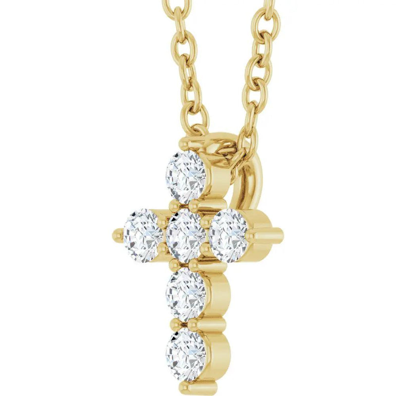 Rayon Divin du Mont-Saint-Michel, Diamond Cross Necklace