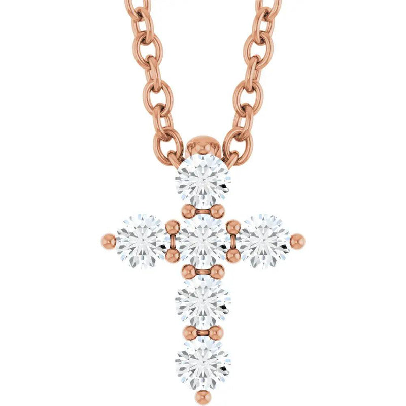 Rayon Divin du Mont-Saint-Michel, Diamond Cross Necklace