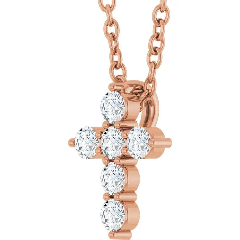 Rayon Divin du Mont-Saint-Michel, Diamond Cross Necklace