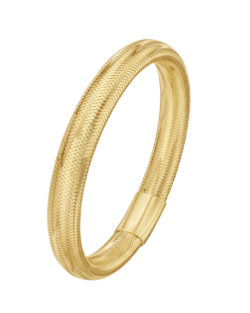 Entrelacs du Louvre, Gold Flexible Woven Wire Bangle