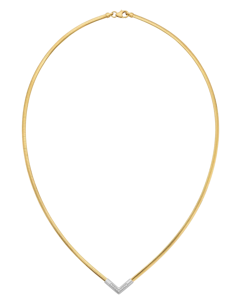 Pointe d'Éclat, 14K Two-Tone Diamond Geometric Necklace