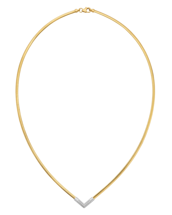 Pointe d'Éclat, 14K Two-Tone Diamond Geometric Necklace