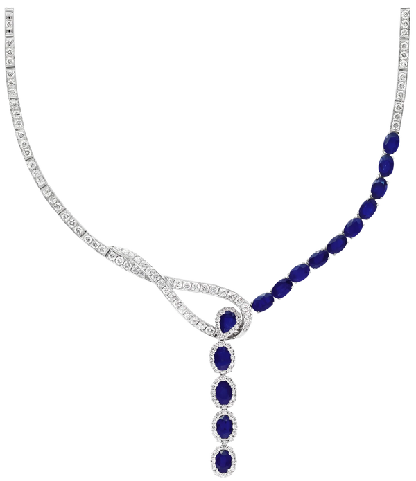 Nymphéa Royal, Sapphire & Diamonds Necklace