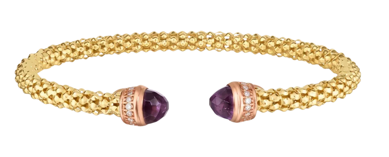 Velours de Grenoble, Amethyst Diamond Cuff Bangle