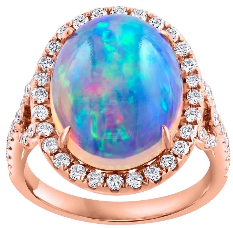 Bleu de Sèvres, Opal & Diamonds ring