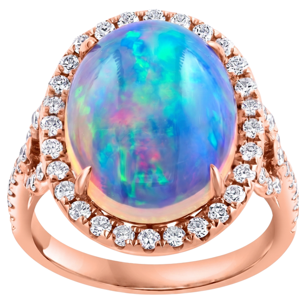 Bleu de Sèvres, Opal & Diamonds ring