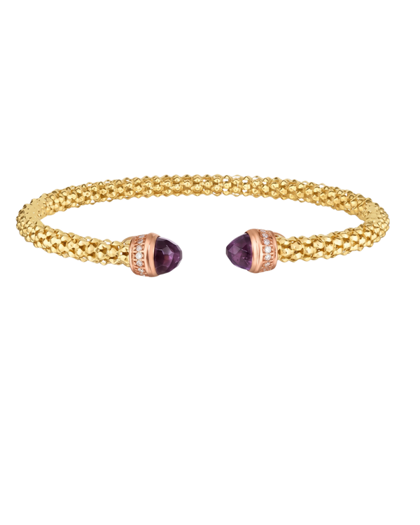 Velours de Grenoble, Amethyst Diamond Cuff Bangle