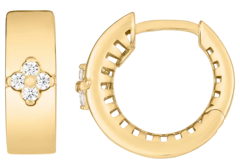 Éclat de Versailles, 14K Yellow Gold Diamond Cluster Hoop Earrings
