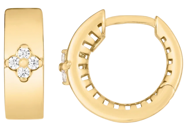 Éclat de Versailles, 14K Yellow Gold Diamond Cluster Hoop Earrings