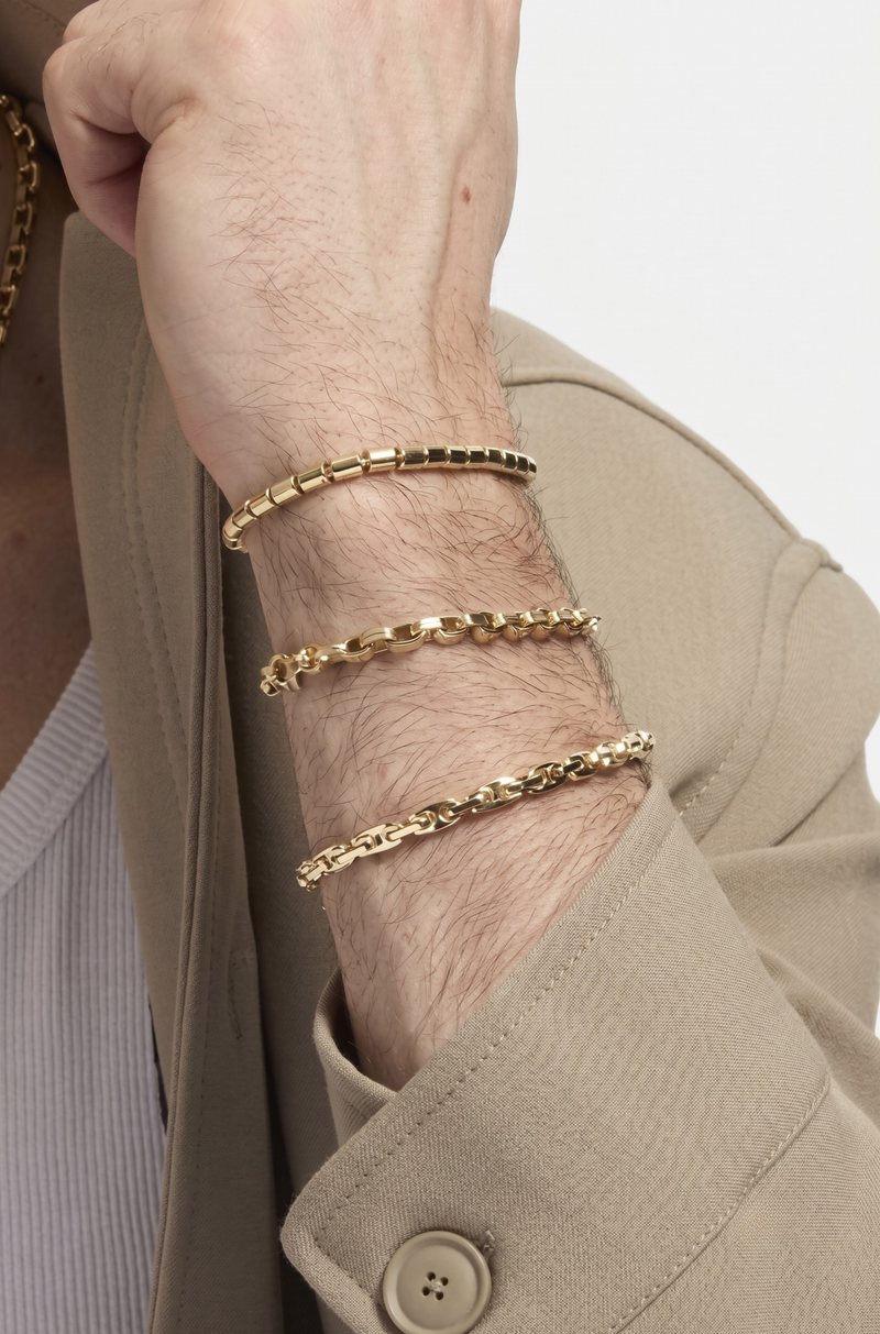 14K Men's Bold Link Bracelet