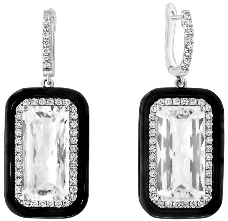 Miroir de Glace, Colorless Topaz Earrings