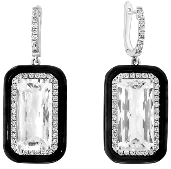 Miroir de Glace, Colorless Topaz Earrings