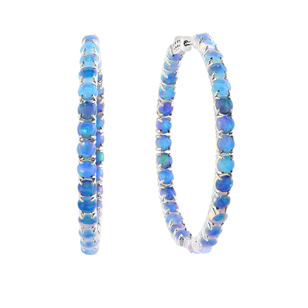 Bleu Infini, Opal Hoops Earrings